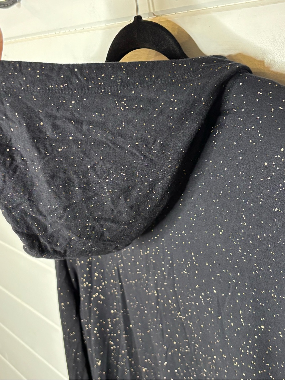 Soma Black Gold Speckled Cowl Neck Tunic Top w/Pockets Size XXL Soft Stretch - Picture 7 of 11